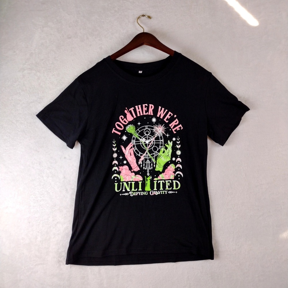 Wicked Defying Gravity Together We Are Unlimited Graphic Tee Black Large